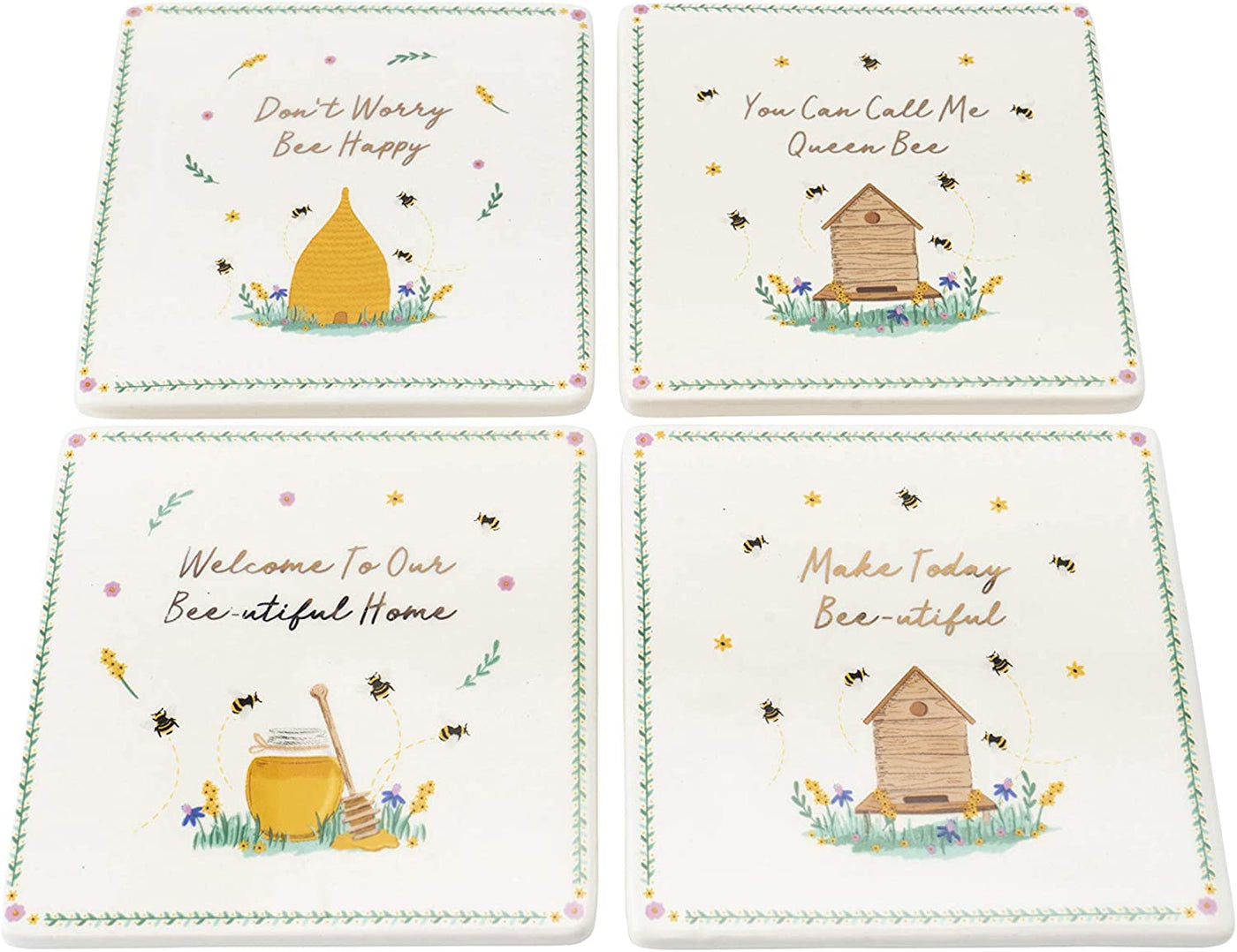 CGB Giftware Coasters & Placemats Set of Four Bumblebee Coasters