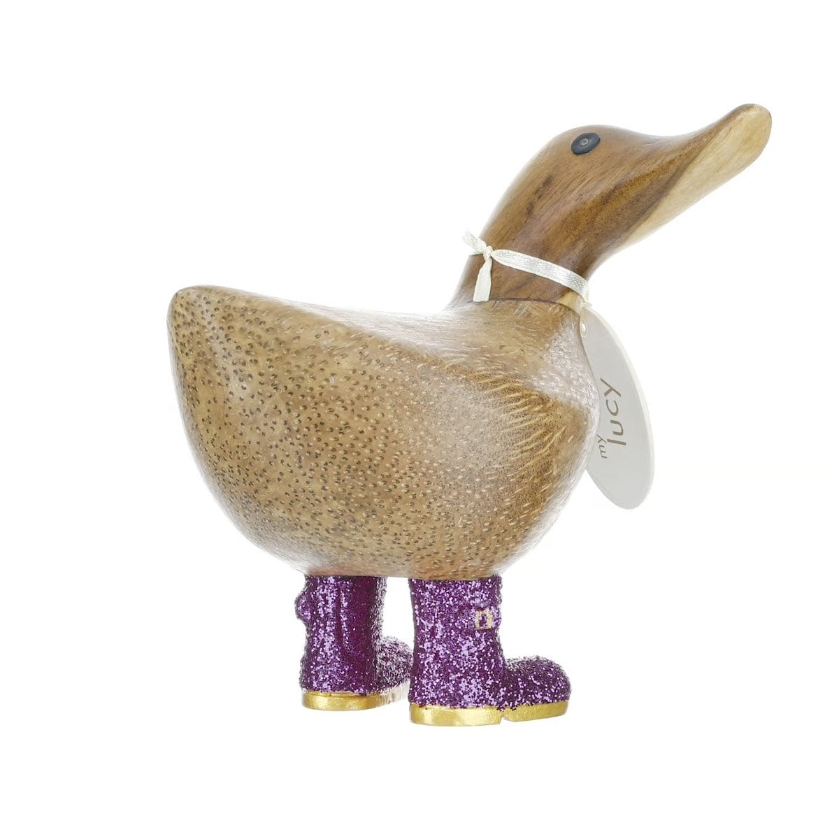 DCUK Ornaments Purple Disco Wooden Duckys - Choice of Colour