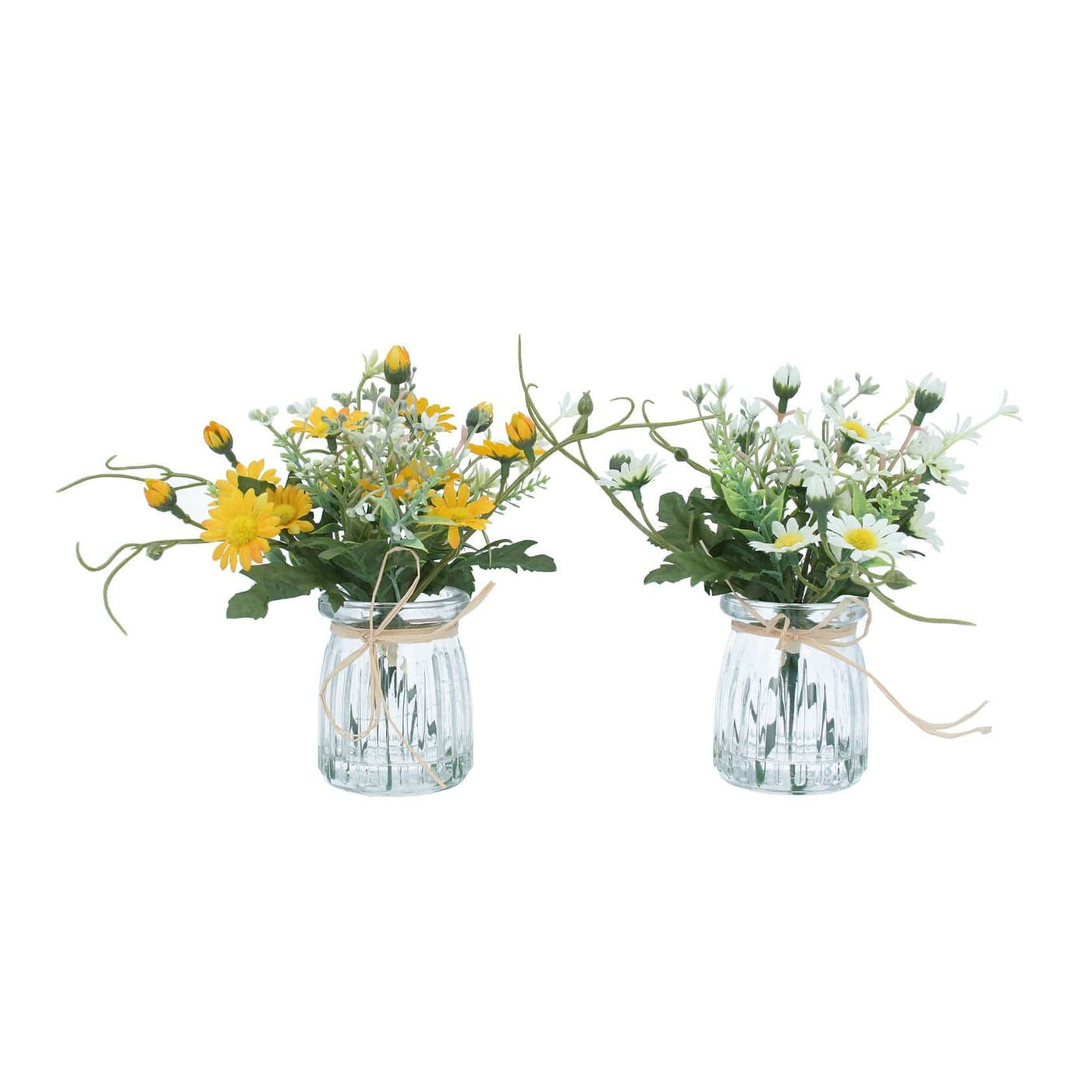 Gisela Graham Easter Home accessories Set of 2 Dandelion and Daisy Flower Pots