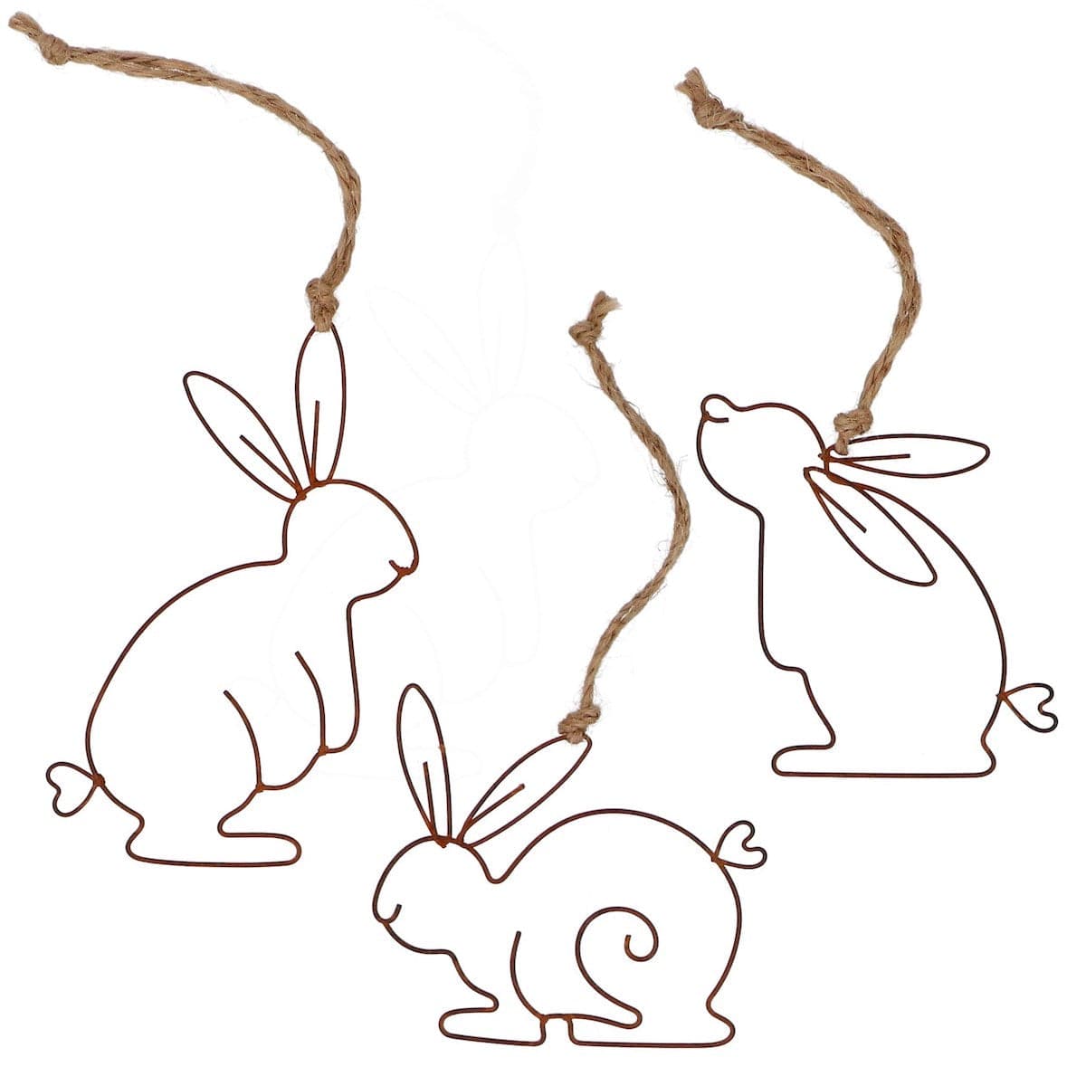 Gisela Graham Easter Easter Decorations Set of 3 Wire Bunny Easter Decorations