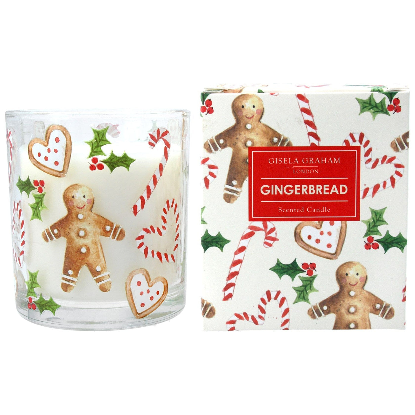 Gisela Graham Candles & Diffusers Gingerbread and Candy Cane Design Christmas Candle