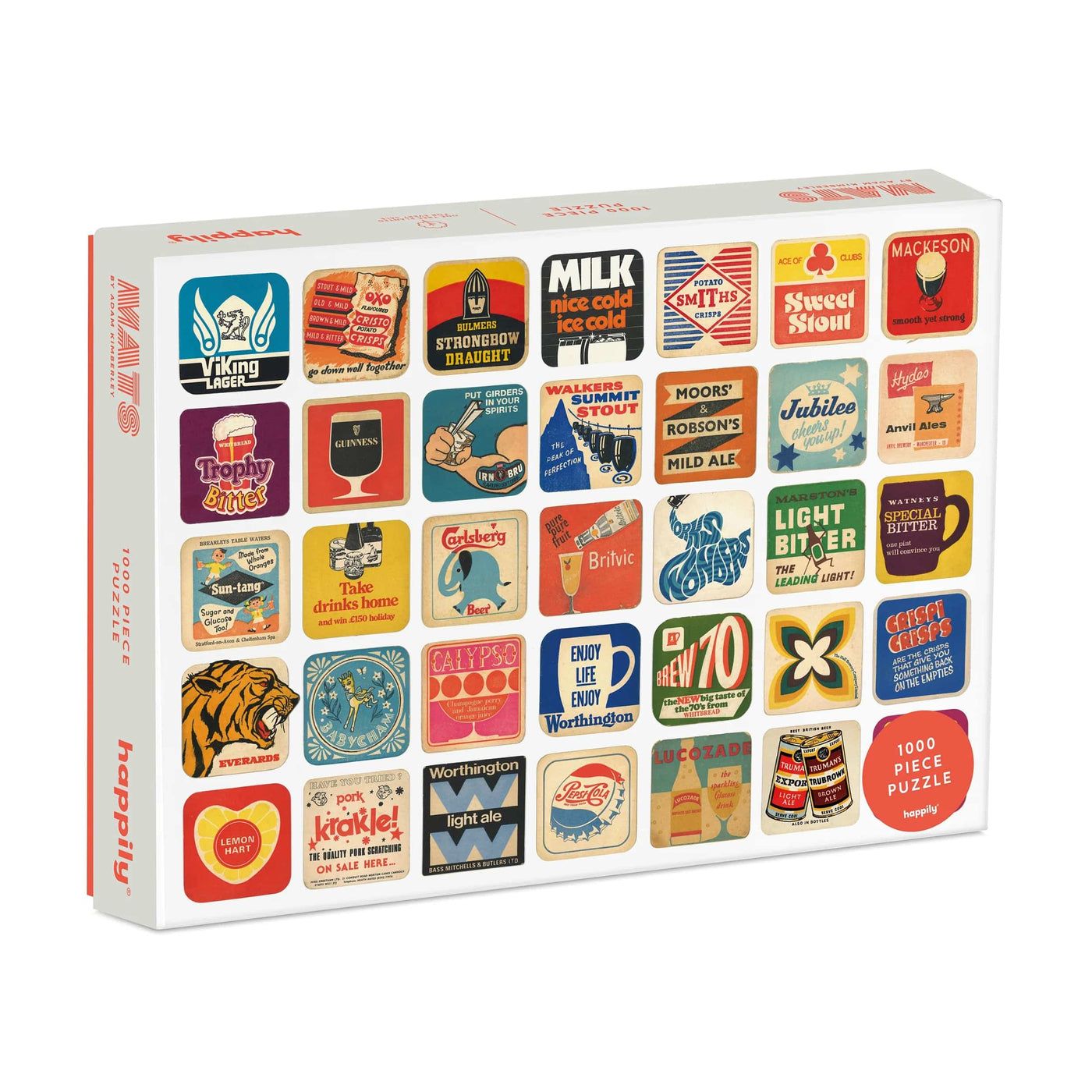 Happily Novelty Gifts Beer Mats Design 1000 Piece Jigsaw Puzzle