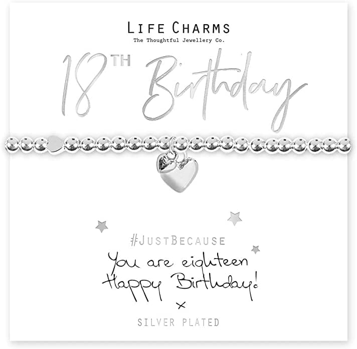 Life Charms Novelty Gifts 18th Birthday Heart Design Bracelet