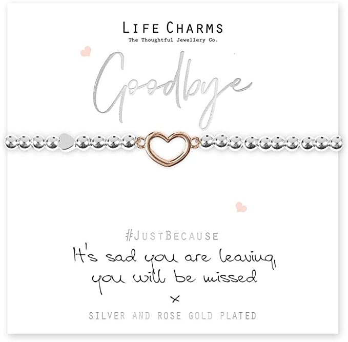 Life Charms Novelty Gifts Goodbye It's Sad You Are Leaving Bracelet