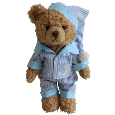 Powell Craft Childrens Toys and Games Blue Striped Pyjama Teddy Bear