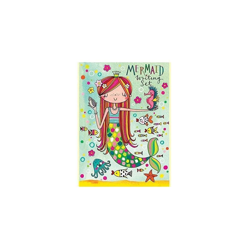 Rachel Ellen Mermaid Writing Set For Kids - Includes Lined Paper, Envelopes & Stickers, 16x22cm Case