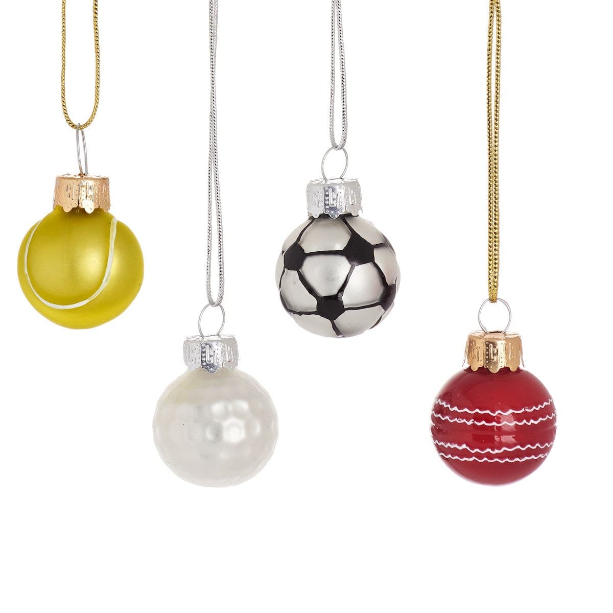 Sass & Belle Christmas Christmas Decorations Set of 4 Mini Sports Balls Christmas Tree Decorations
