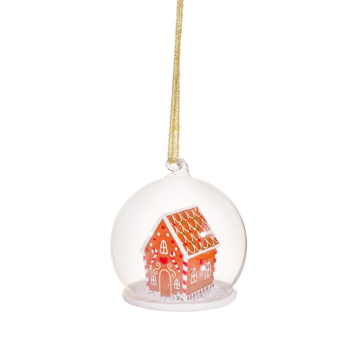 Sass & Belle Christmas Decorations Gingerbread House Glass Christmas Tree Bauble