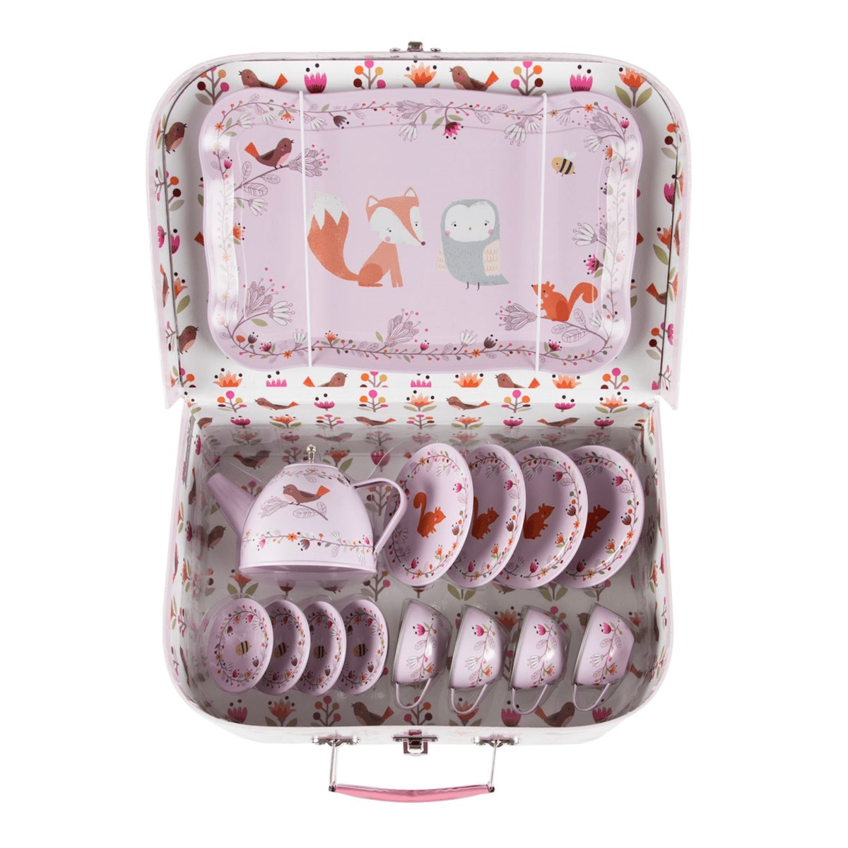 Set De Thé Sass & Belle Woodland Friends – Valisette En Carton, éléments En étain, Dès 3 Ans