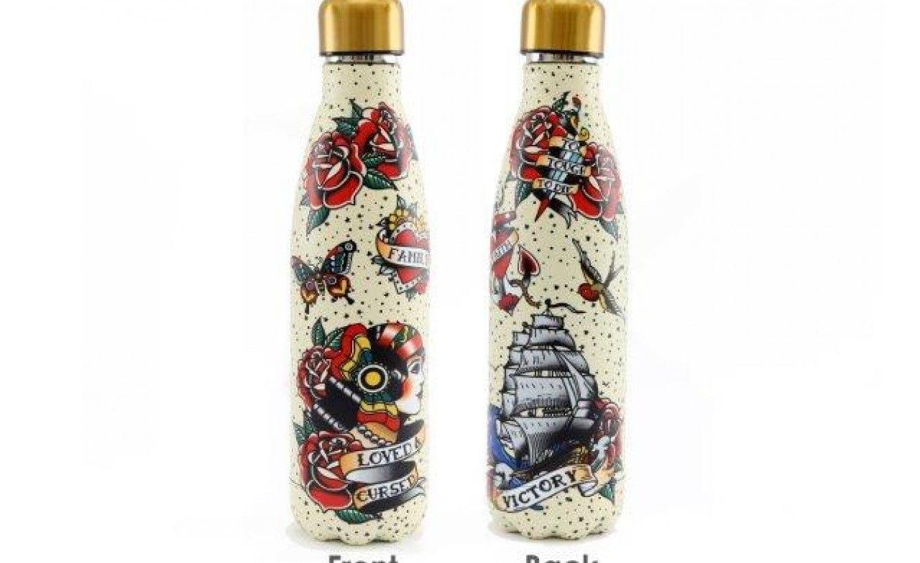 Sifcon International Water bottle Metal Insulated Tattoo Design Water Bottle