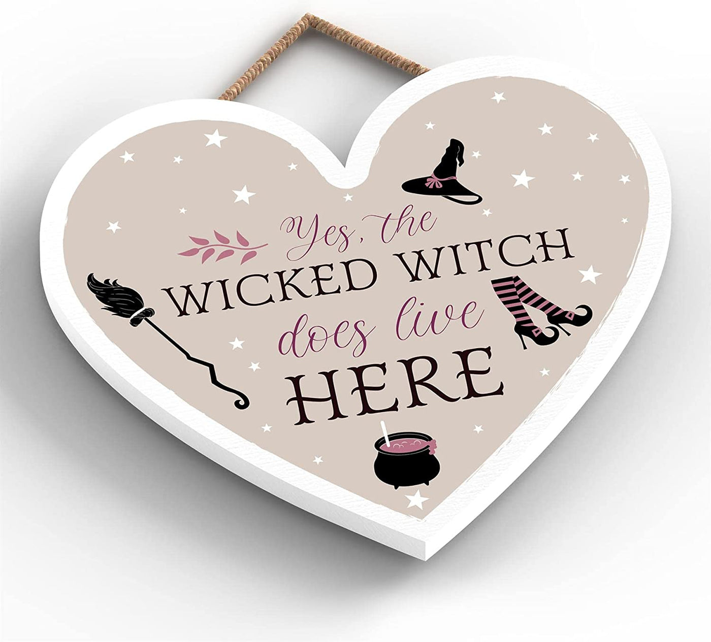 Vivid Squid Door Signs Yes The Wicked Witch Does Live Here Halloween Wooden Plaque
