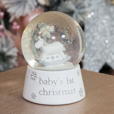 Widdop Gifts Snow Globes Baby's 1st Christmas Rocking Horse Snow Globe