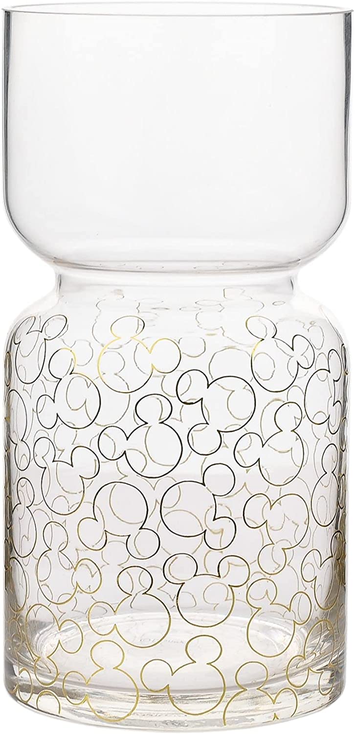Widdop Gifts Storage Tins, Trinket & keepsake Boxes Disney Mickey Mouse Gold Curved Glass Vase