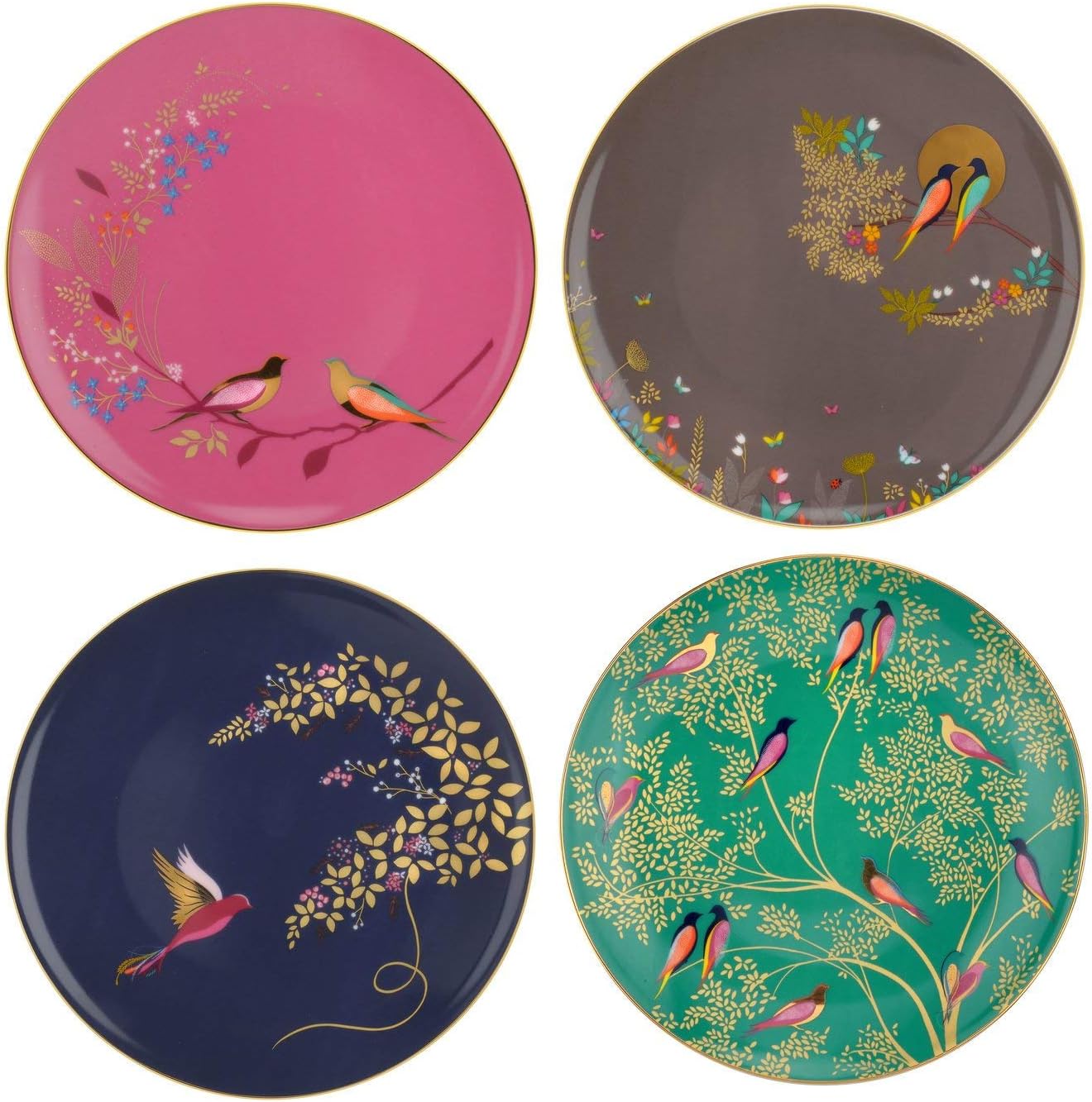 Wrendale Designs Set of 4 Fine China Chelsea Bird Cake Plates