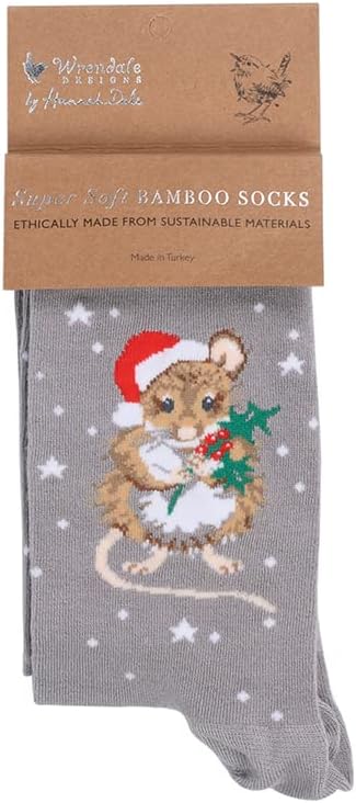 Wrendale Designs Socks Christmas Mouse Super Soft Bamboo Socks - Choice of Design