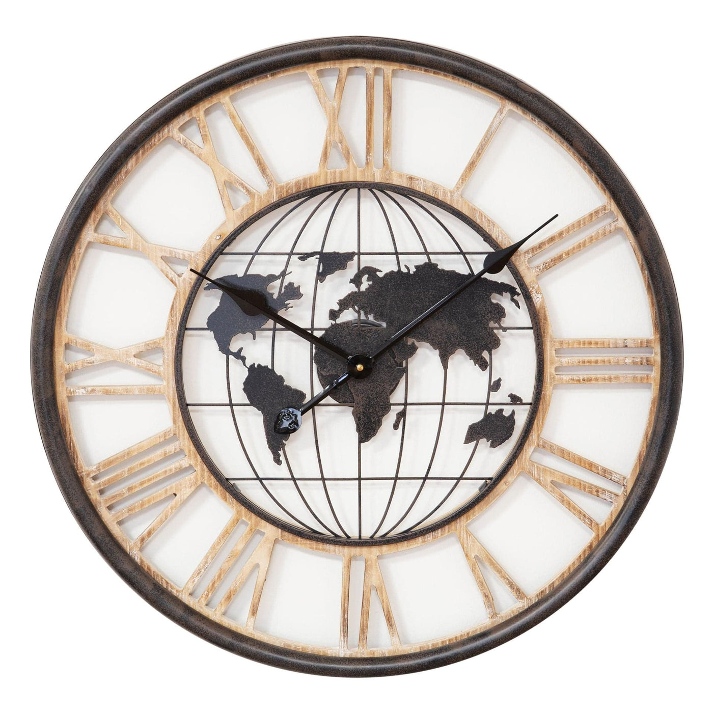 Wrendale Designs Wall Clocks World Design Wood and Metal Wall Clock