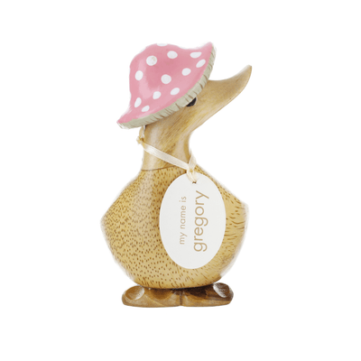 DCUK Ornaments Toadstool Hat Natural Wooden Ducky