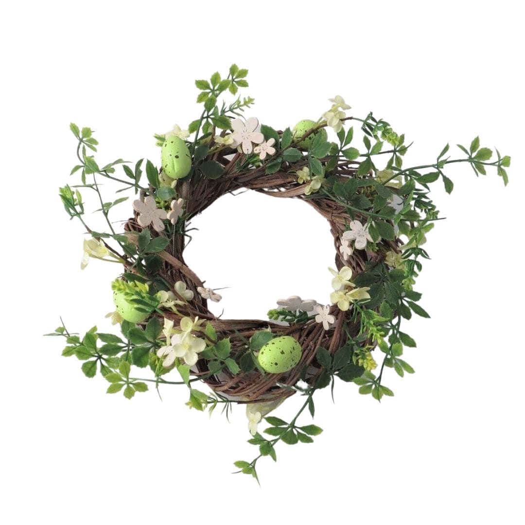 Giftware Trading Easter Decorations Green and White Speckled Egg Easter Wreath