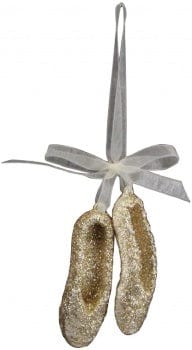 Gisela Graham Christmas Gold Glitter Ballerina Shoes Christmas Tree Decoration