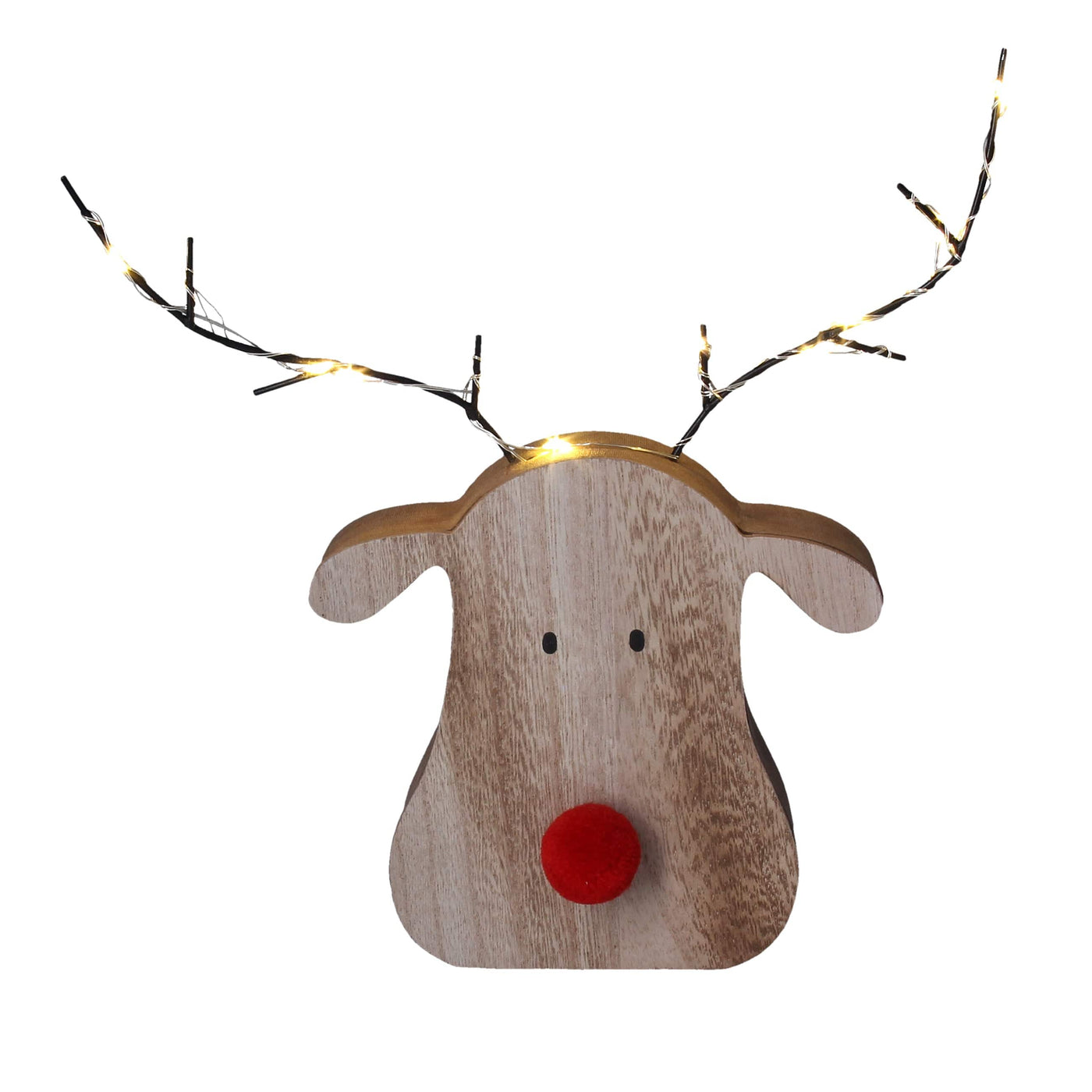 Gisela Graham Christmas Christmas Decorations Sitting Reindeer Head LED Ornament
