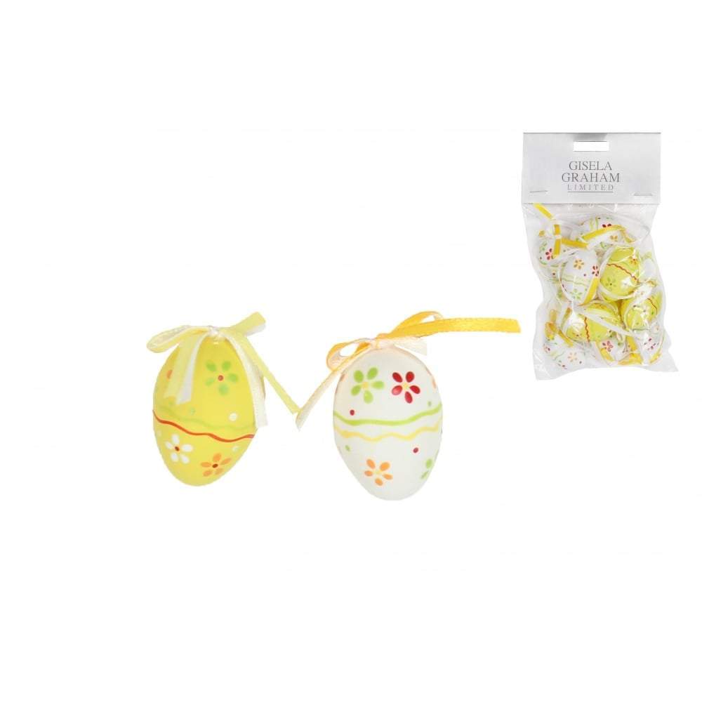 Gisela Graham Easter Easter Decorations Set of 12 Yellow Easter Tree Decorations