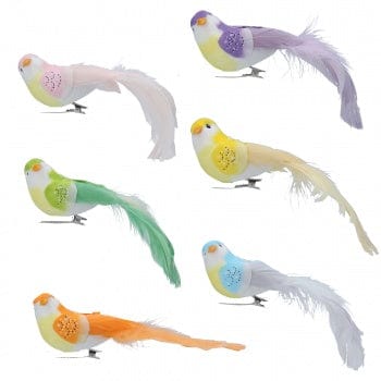 Gisela Graham Easter Easter Decorations Set of 6 Colourful Clip on Birds Easter Decorations