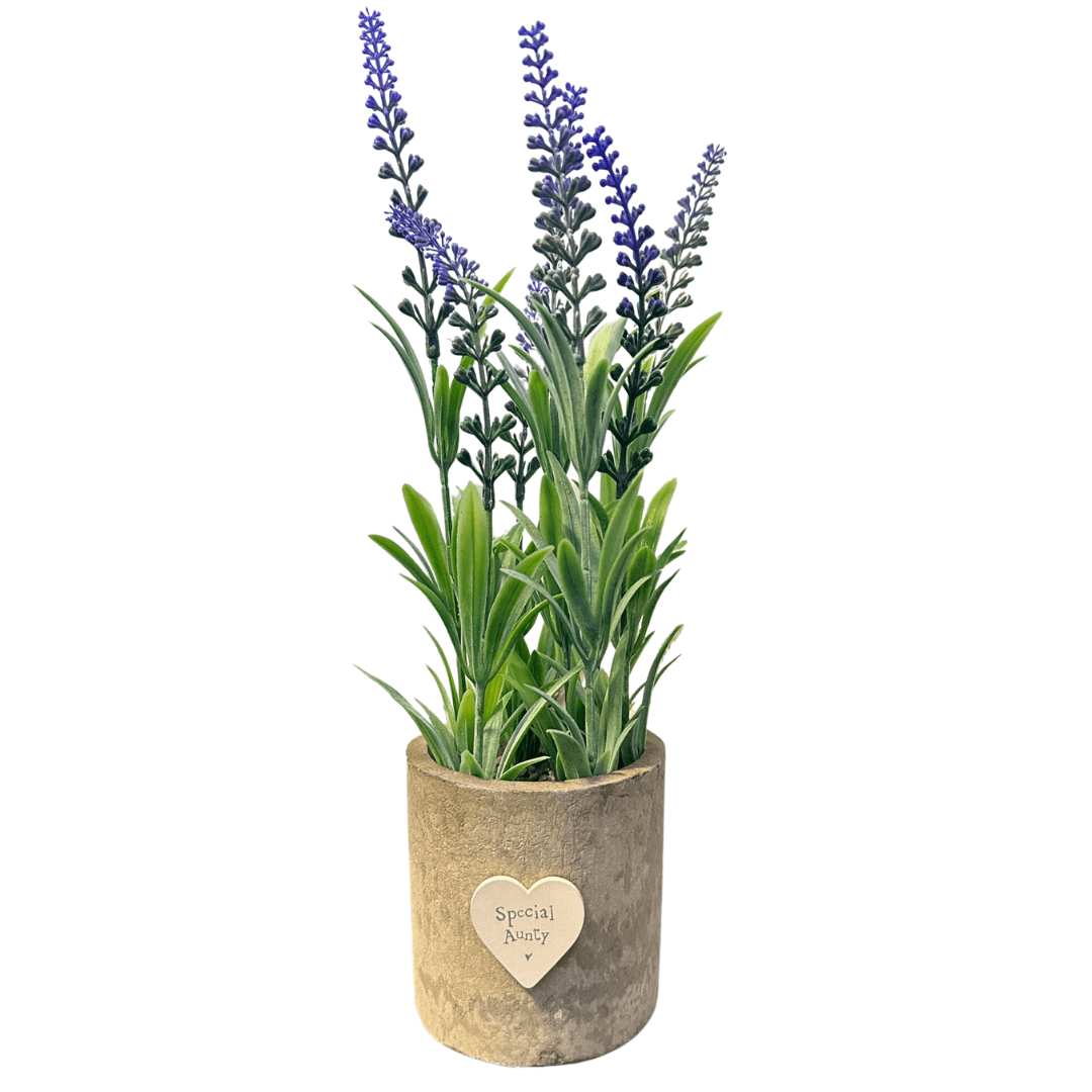 Heaven Sends Artificial Flora Special Aunty Faux Lavender Plant Pot