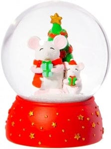 Sass & Belle Christmas Snow Globes Festive Mice with Christmas Tree Snow Globe