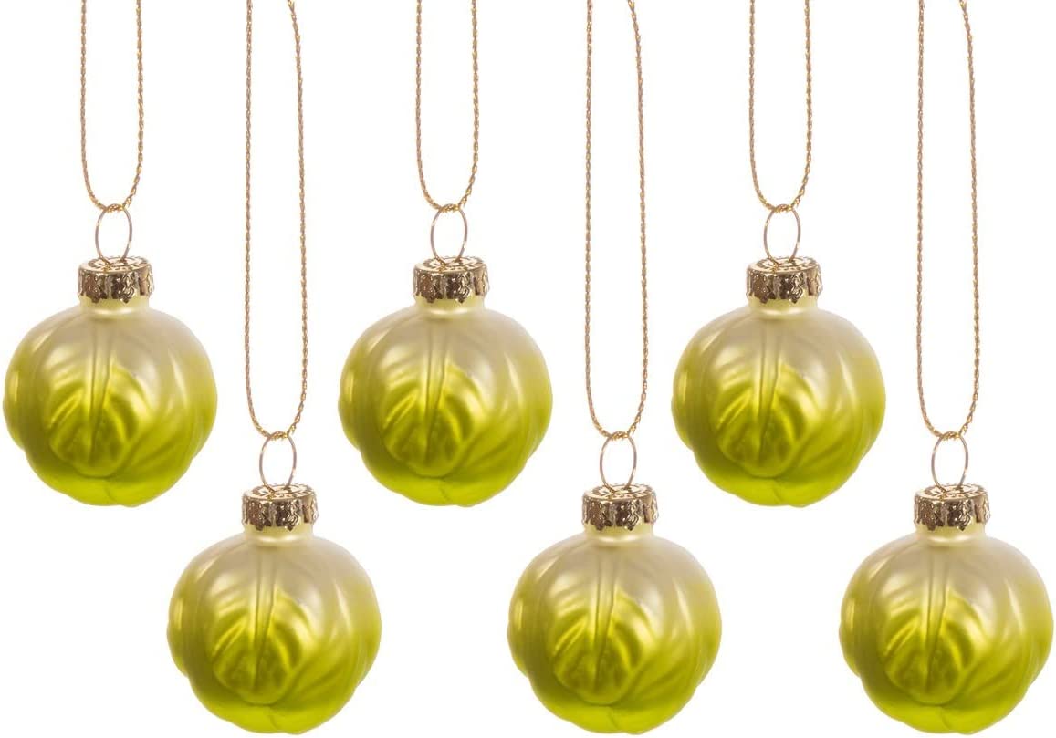 Sass & Belle Christmas Christmas Decorations Set of 6 Brussel Sprout Christmas Tree Decorations