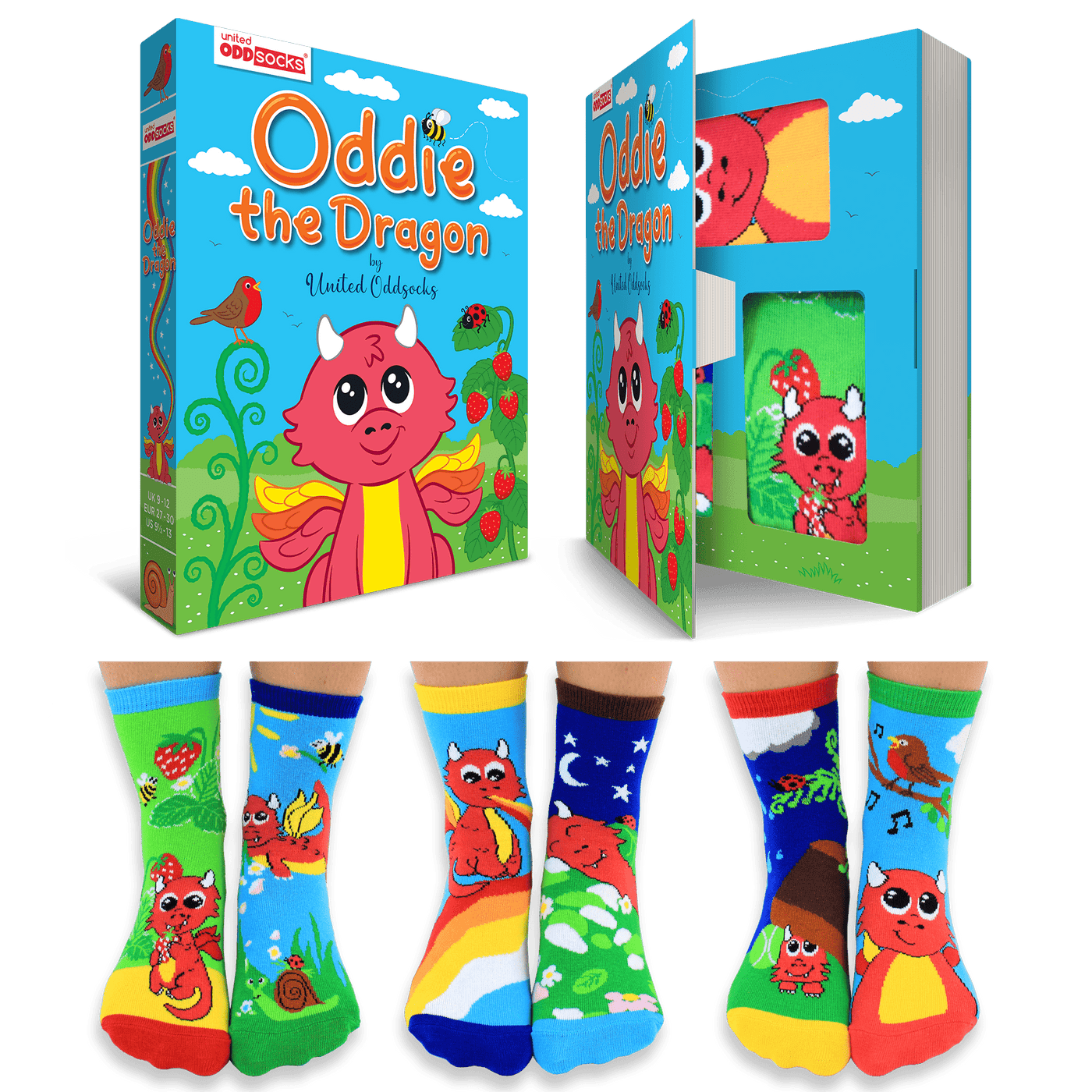 United Odd Socks Socks Oddie the Dragon Children's Socks - Size 9-12