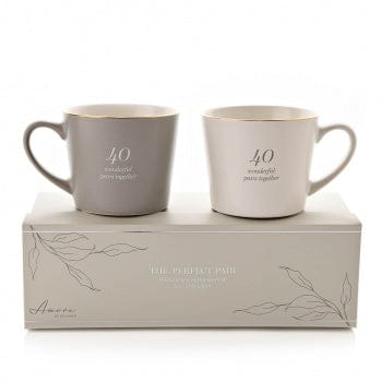 Widdop Gifts Mugs & Drinkware 40th Wedding Anniversary Set of 2 Gift Boxed Mugs