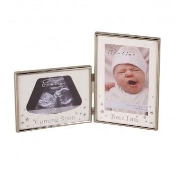 Widdop Gifts Photo Frames & Albums 'Here I Am' Silver Plated Double Scan Photo Frame