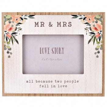 Widdop Gifts Photo Frames & Albums Mr and Mrs Floral Wedding Themed Photo Frame