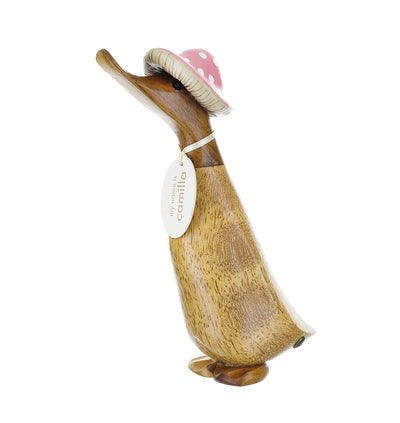 Wrendale Designs Water bottle Pink Toadstool Hat Natural Wooden Duckling