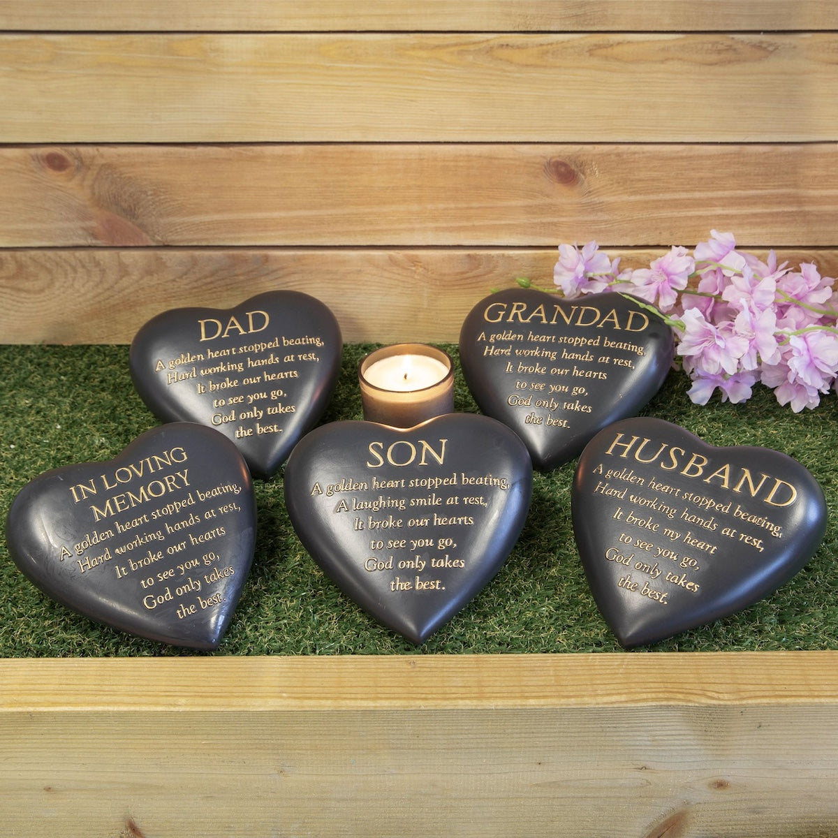 Husband Heart Shaped Graveside Plaque