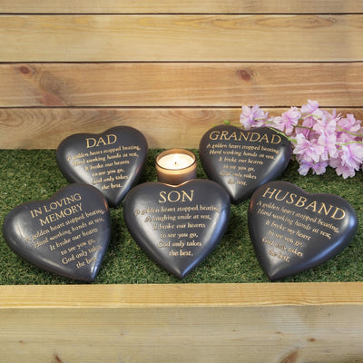 Husband Heart Shaped Graveside Plaque