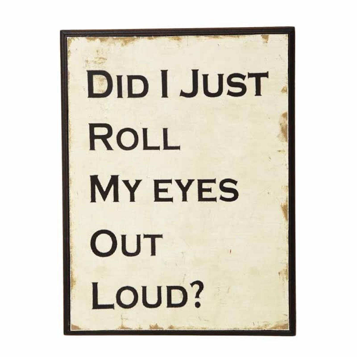 Did I Just Roll My Eyes Out Loud Novelty Plaque