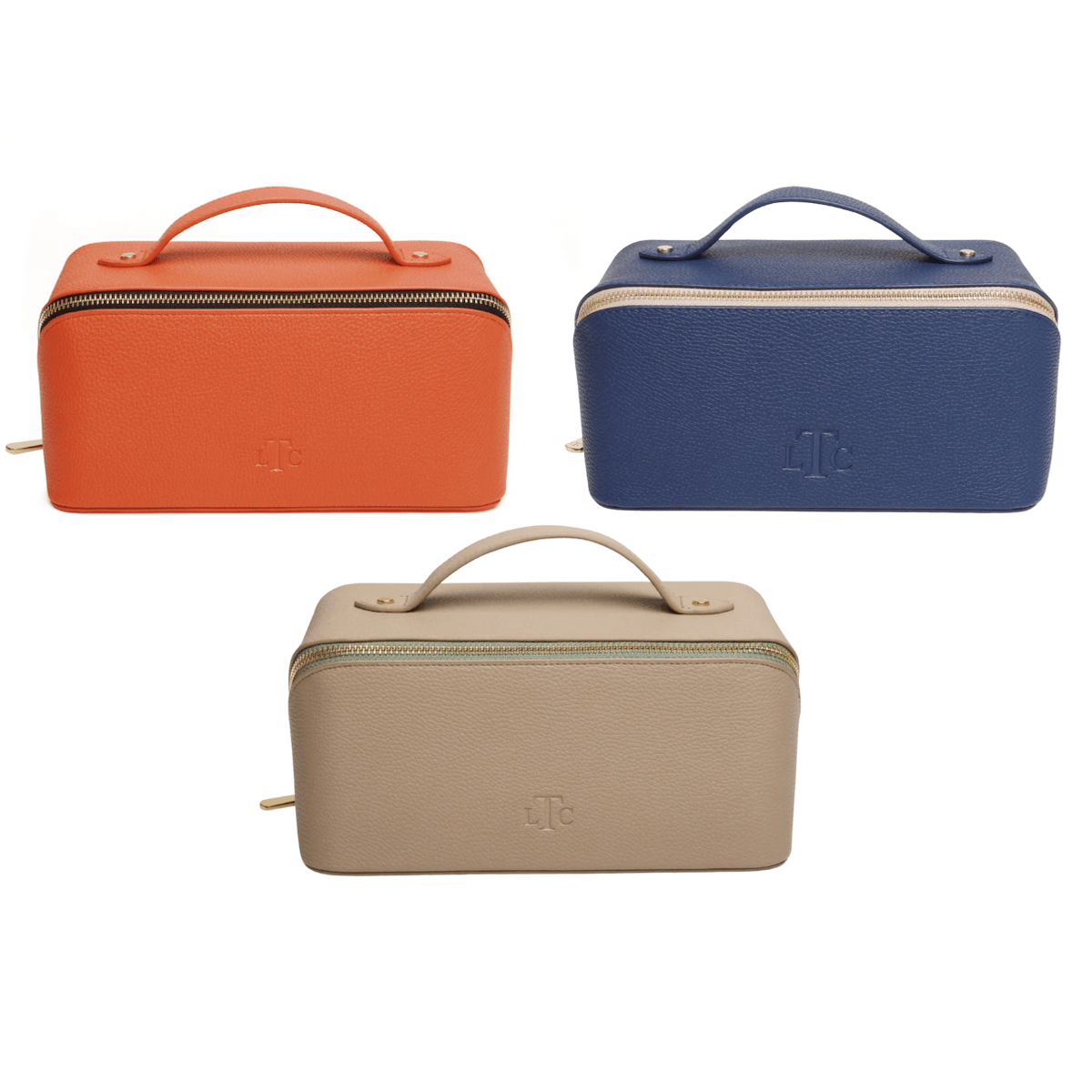 Alice Wheeler Wash & Make Up Bags Faux Leather Foldable Makeup Train Case - Choice of Colour