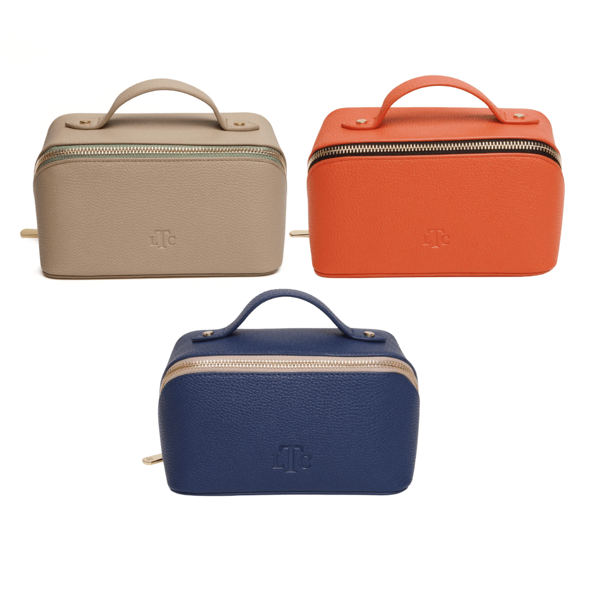 Alice Wheeler Wash & Make Up Bags Mini Faux Leather Foldable Makeup Train Case - Choice of Colour