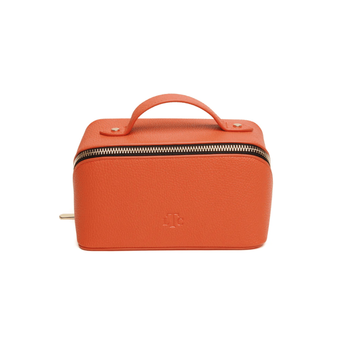 Alice Wheeler Wash & Make Up Bags Orange Mini Faux Leather Foldable Makeup Train Case - Choice of Colour