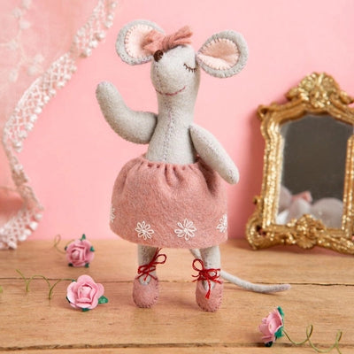 Corinne Lapierre Craft Sets Wool Mix Felt Craft Kit Little Mouse, Ballet Dancer