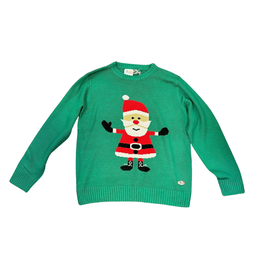 Crazy Granny Christmas Decorations Extra Large Green Santa Christmas Jumper - Choice of Size