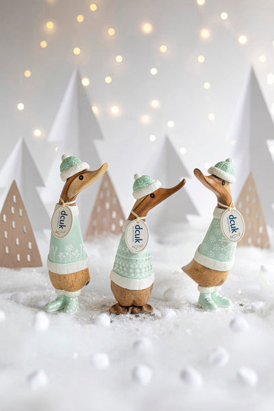 Alpine Green Wooden Christmas Ducklings - Choice of Design