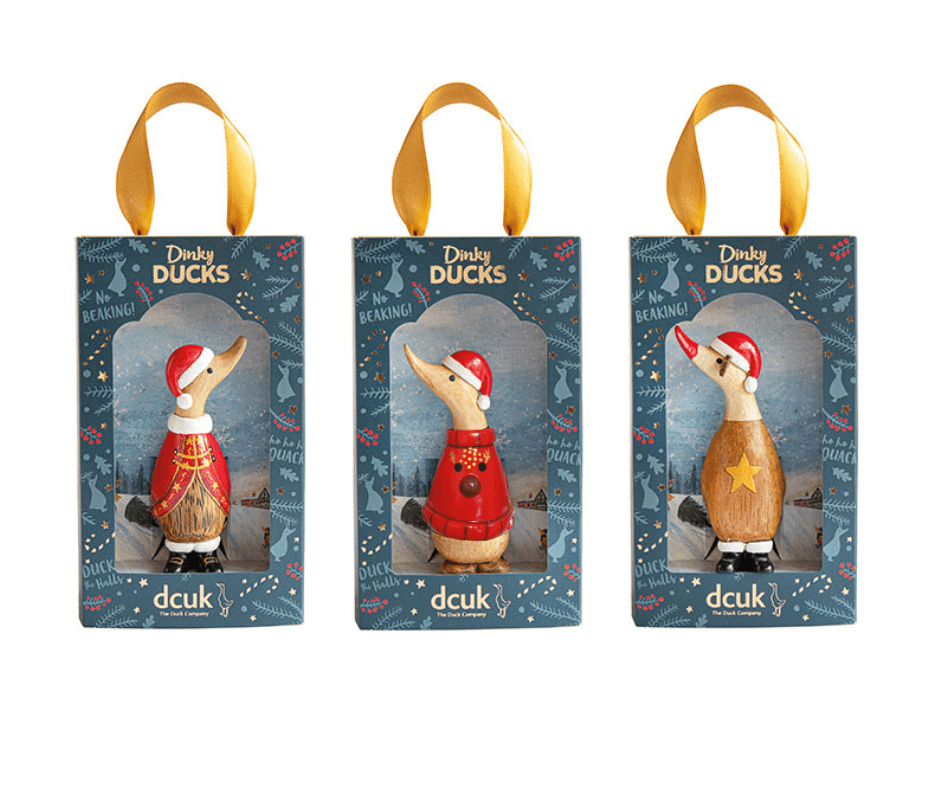 DCUK Ornaments Christmas Wooden Dinky Ducks - Choice of Design