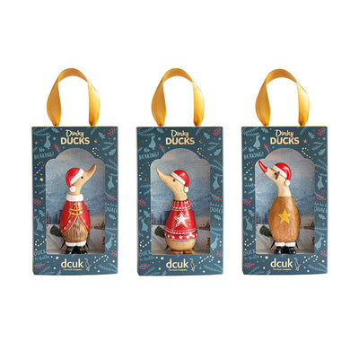DCUK Ornaments Christmas Wooden Dinky Ducks - Choice of Design