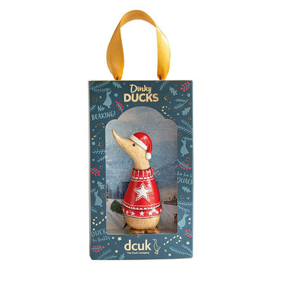 DCUK Ornaments Festive Jumper Christmas Wooden Dinky Ducks - Choice of Design