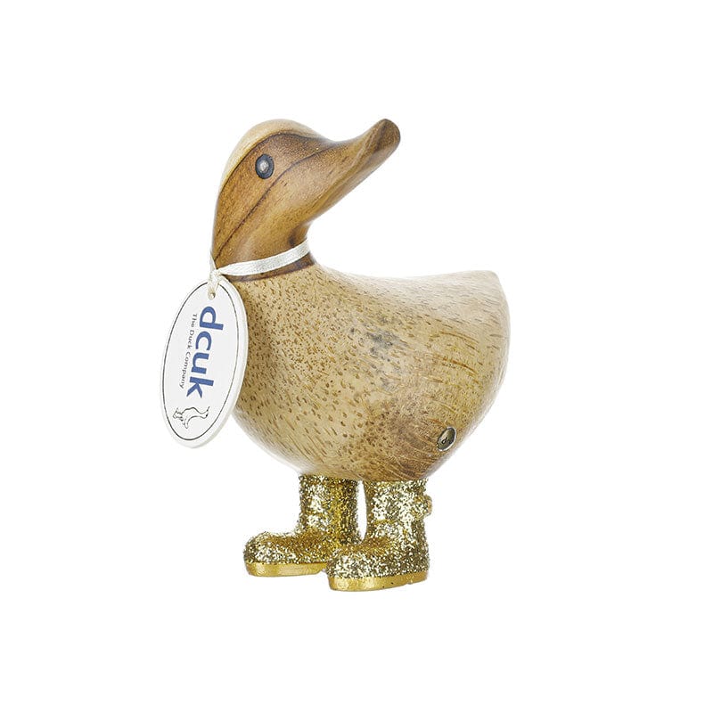 DCUK Ornaments Gold Disco Wooden Duckys - Choice of Colour