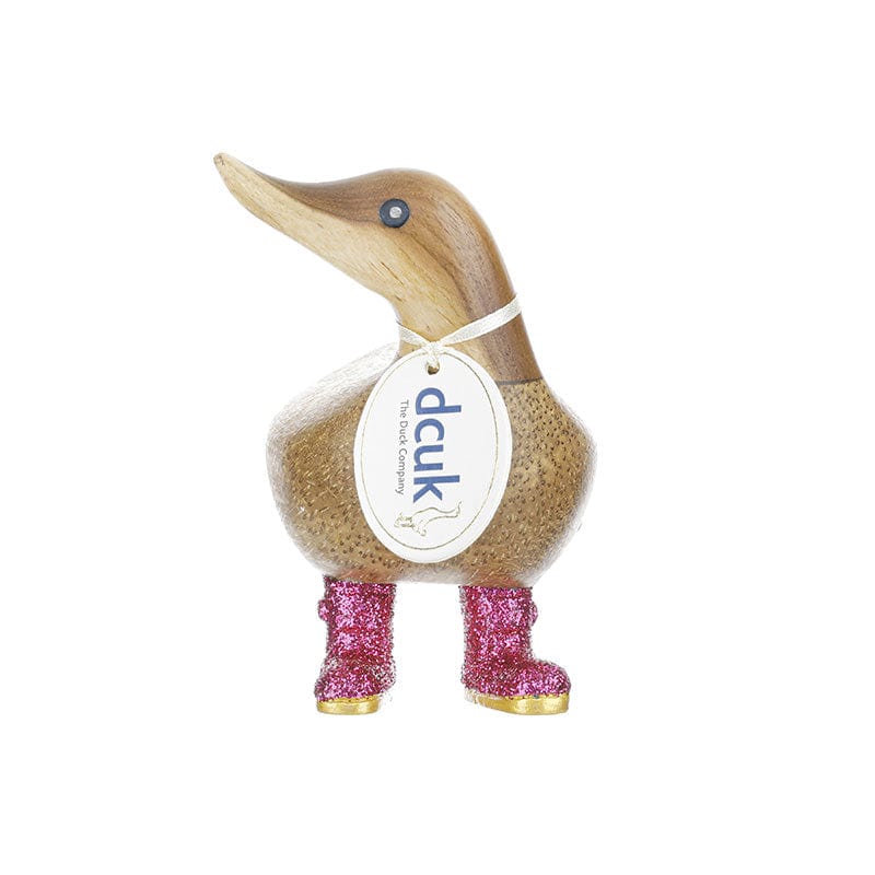 DCUK Ornaments Pink Disco Wooden Duckys - Choice of Colour