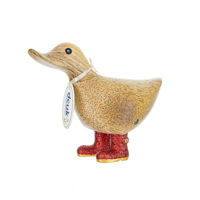 DCUK Ornaments Red Disco Wooden Duckys - Choice of Colour