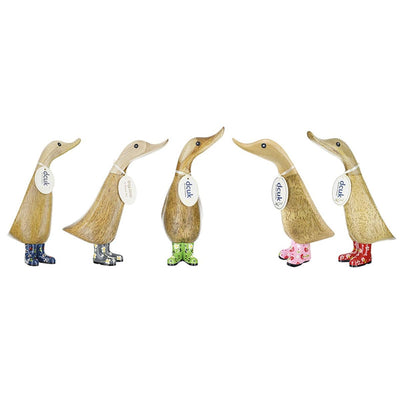 DCUK Ornaments Floral Welly Boots Wooden Ducklings - Choice of Colour